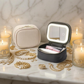 Travel Case with Rechargeable LED Mirror